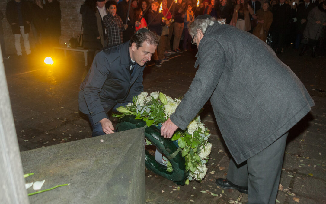 Minister Lodewijk Asscher spreekt op Kristallnachtherdenking 2014